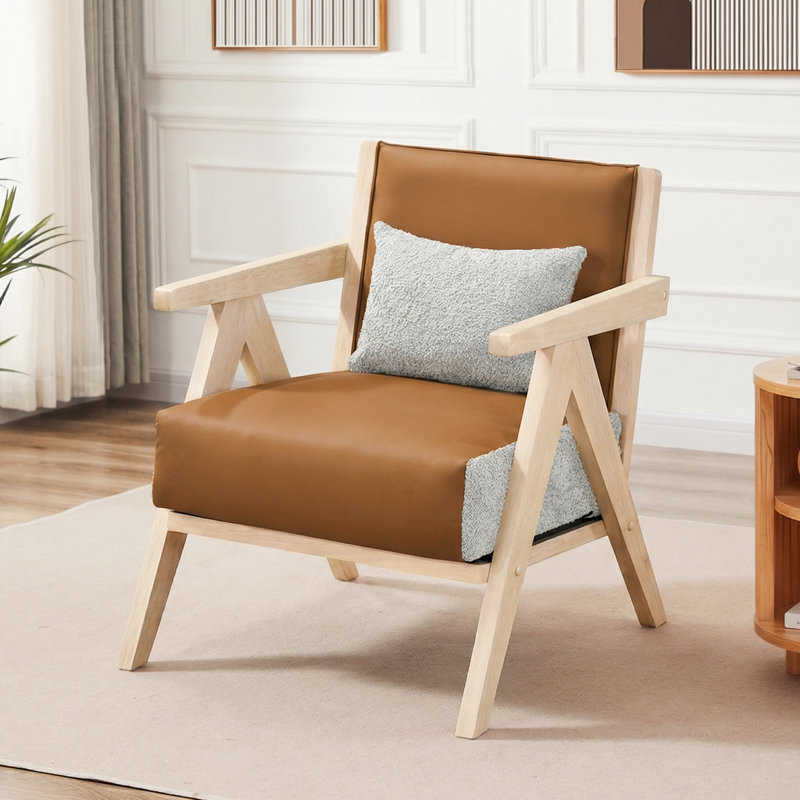 Fauteuil d'appoint Mid-Century, Chenille;Faux Leather