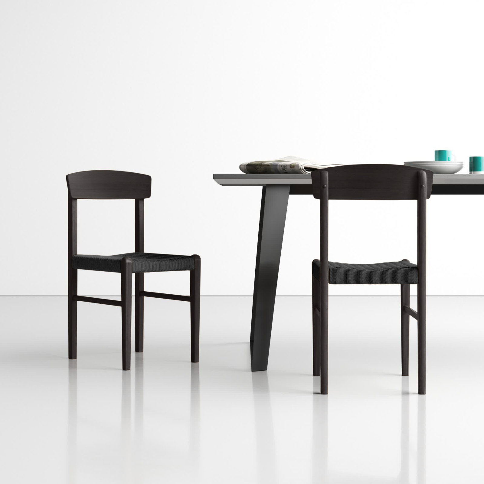 Piper Acacia Side Chair, Black