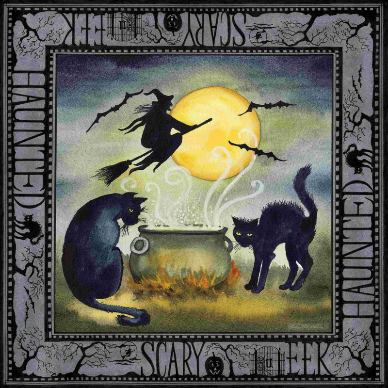 «Haunting Halloween Night III» par Kathleen Parr McKenna - reproduction d'art sur toile tendue, H 20 po x l 20 po