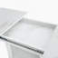 Table de salle à manger rectangulaire moderne de 47,24 "à 63", extensible, avec plateau en marbre blanc imprimé et pieds de table de rangement avec base en métal-290267449