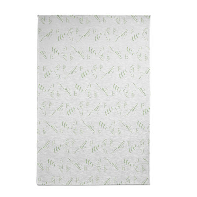 Tapis géométrique vert clair / gris