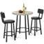 Ensemble de table de bar 3 pièces, table de pub ronde à haut plateau avec 2 tabourets de dossier, ensemble bistro moderne pour cuisine, appartement, bar-2090223765