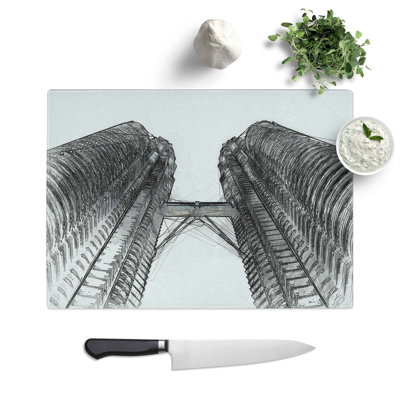 Tempered Glass Petronas Twin Towers Chopping Board