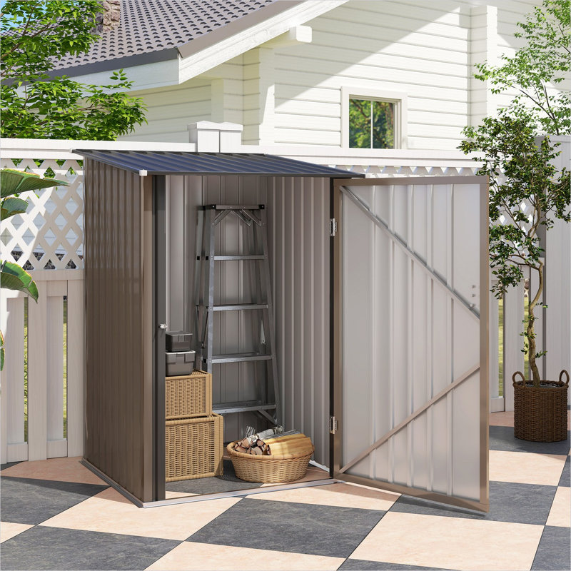 Remise de rangement en métal avec rangement et assemblage pour deux personnes requis Lean-To 3,3 x 3,4 pi