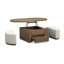 Ensemble de 2 tabourets avec table de bout et table de bout avec rangement à plateau relevable Heinemann-1519045322