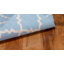 Tapis géométrique en laine / coton tissé à la main et à plat Mccall - bleu clair / ivoire-1223184876