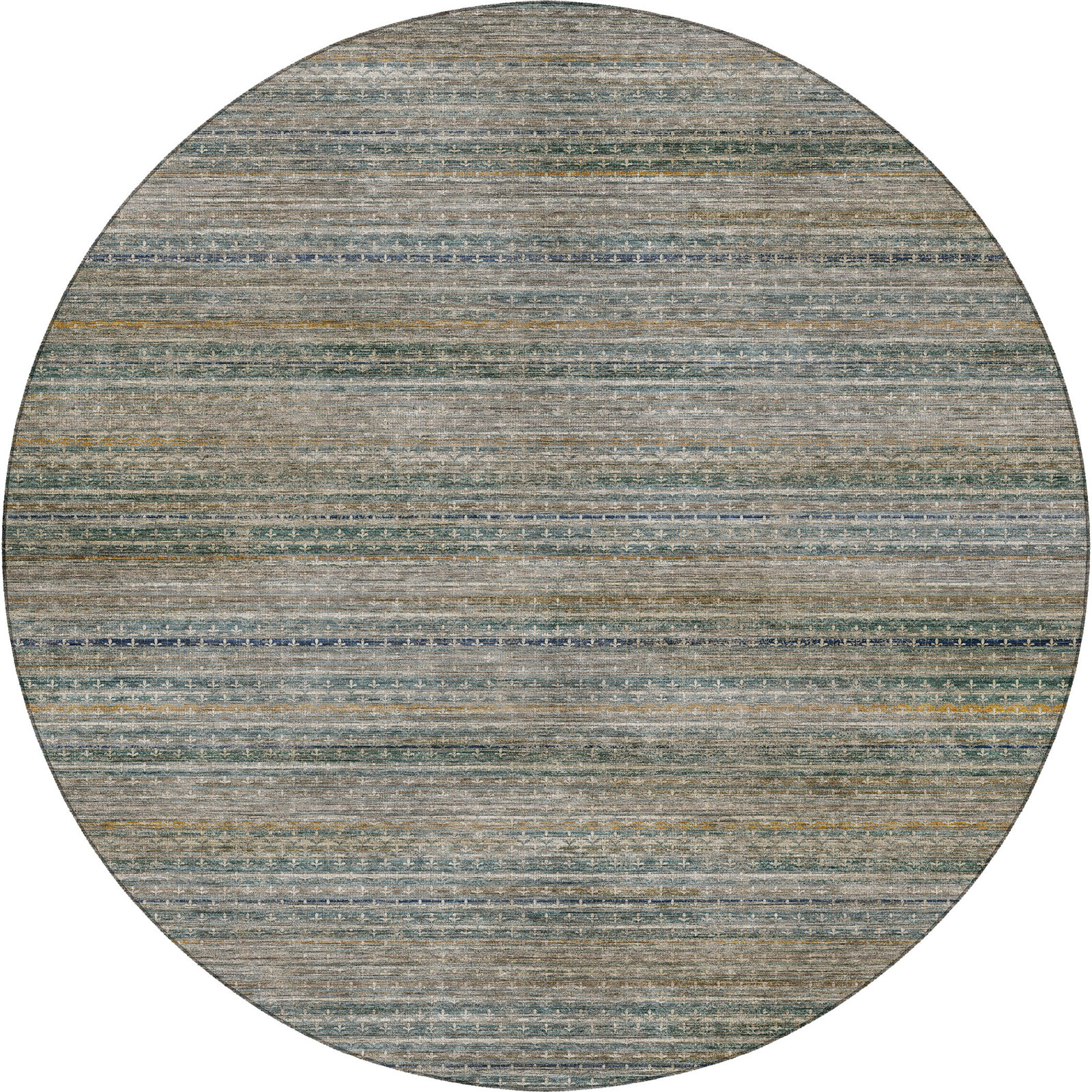 Premium Machine Washable Tirico Casual Rug, Teal, 8' Round