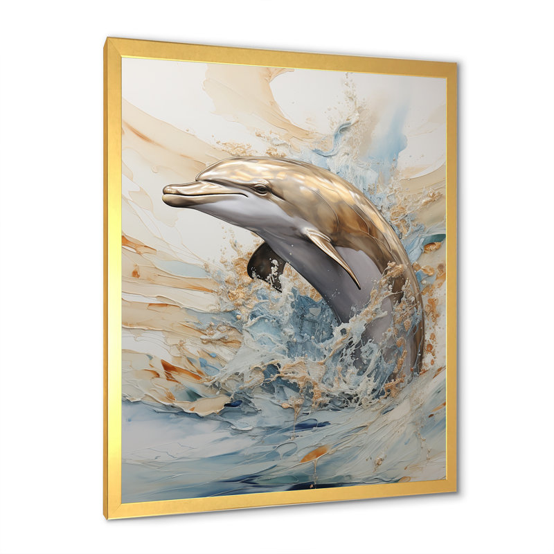 «Beige et doré», impression sur toile, H 32 po x l 16 po x P 1 po, Cadre doré simple