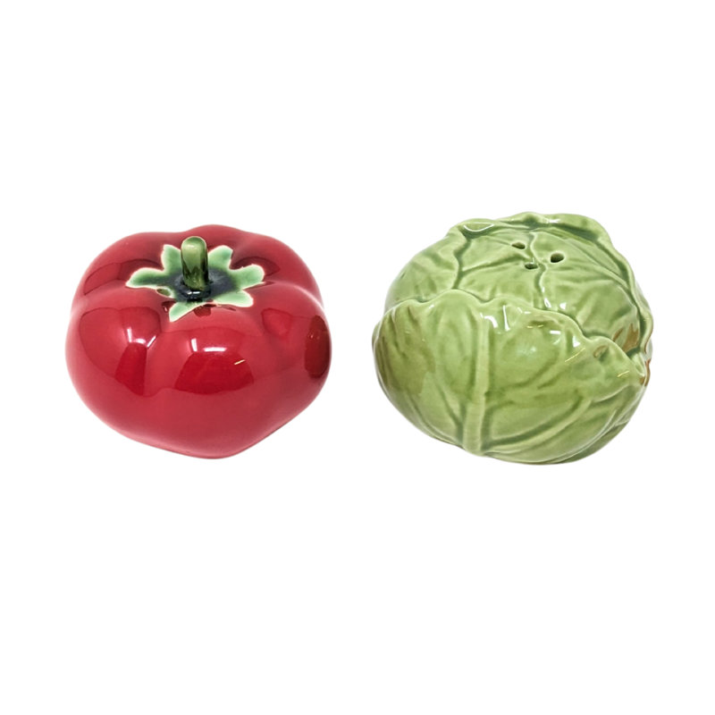 Ensemble salière et poivrière tomate et chou