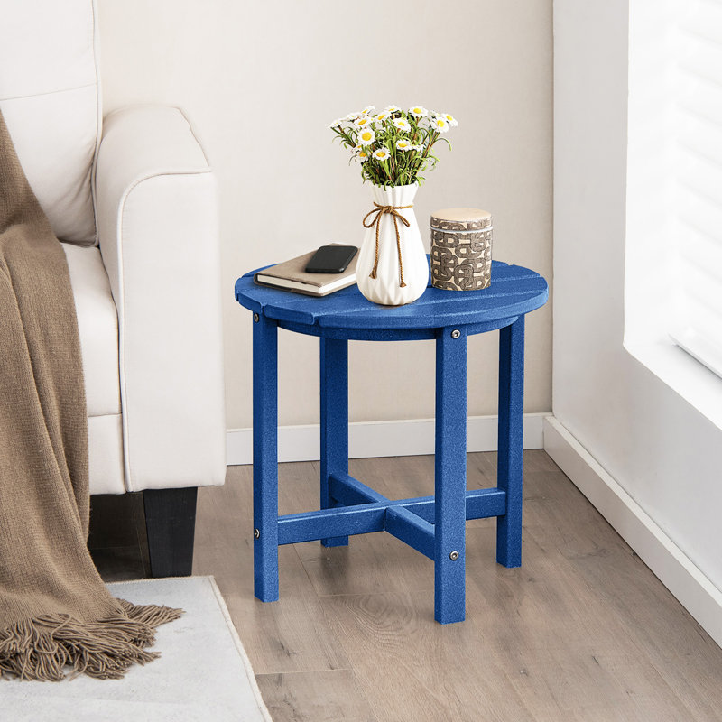High-Density Polyethylene (HDPE) Round Side Table, 2, Blue