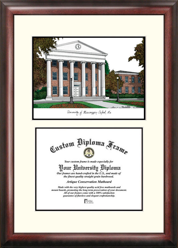 NCAA Mississippi Rebels Scholar Lithograph Diploma Frame
