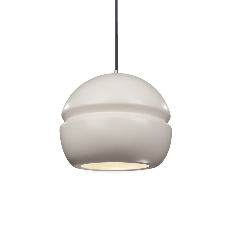 Luminaire suspendu à 1 lumière Logan, Chrome poli, Blanc mat