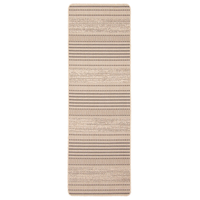 Tapis brun clair intérieur / extérieur Bralynn, Tapis de couloir 2 pi 2 po x 6 pi 7 po