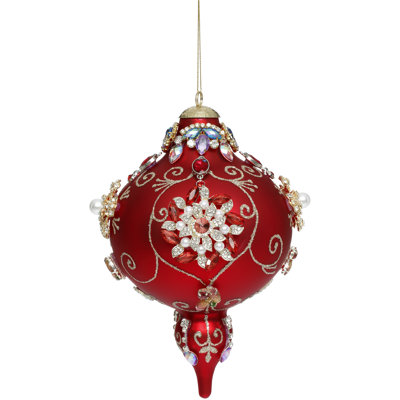 King's Jewel Extra Fancy Finial, Red - 8 Inches
