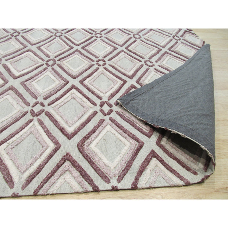 Tapis crème noué à la main Hensley Diamond