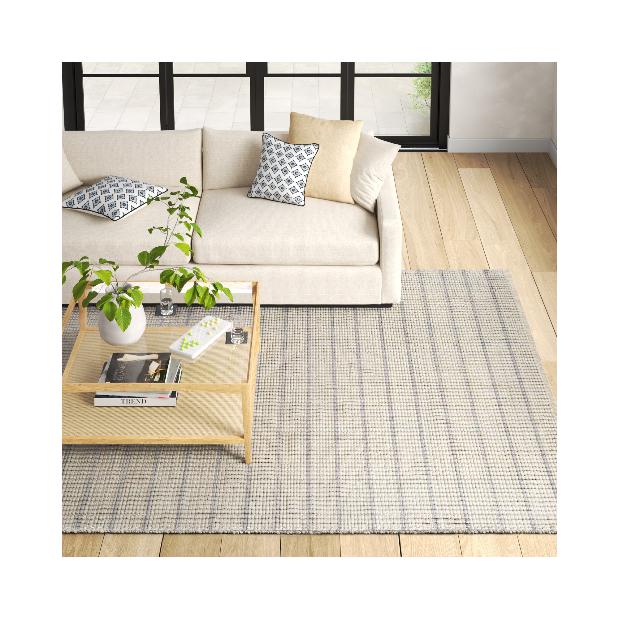 Hopeton Handmade Rug, Rectangle 5' x 7'6"