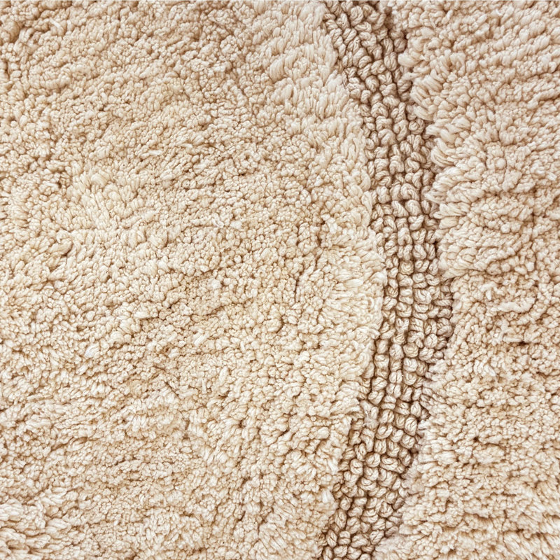 Polygala Cotton Round Bath Mat, Beige