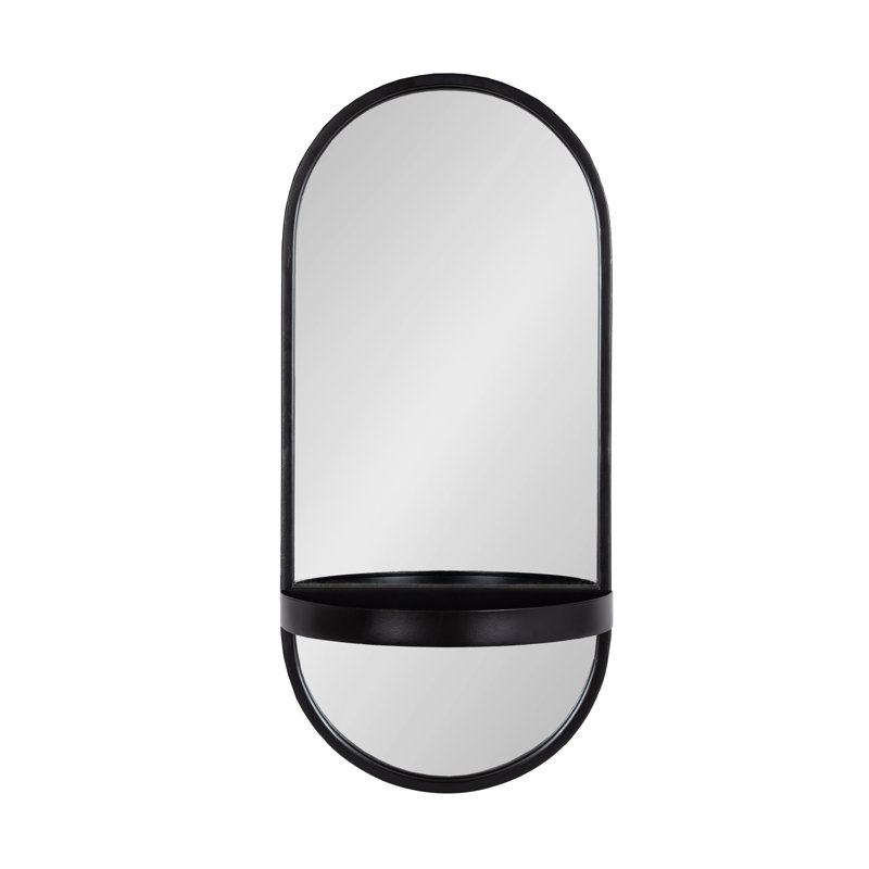 Miroir biseauté moderne et contemporain Lumi, Noir, H 24,25 po x l 11 po