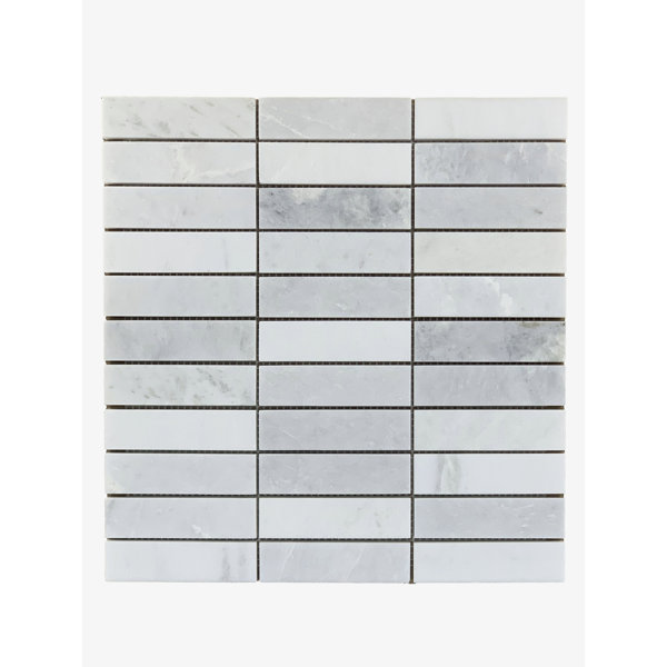1" x 4" Marble Grid Mosaic Wall & Floor Tile