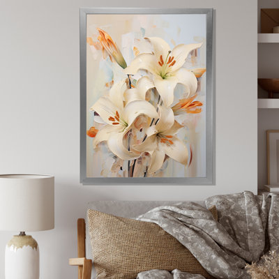 «Beige lys en fleurs» sur toile