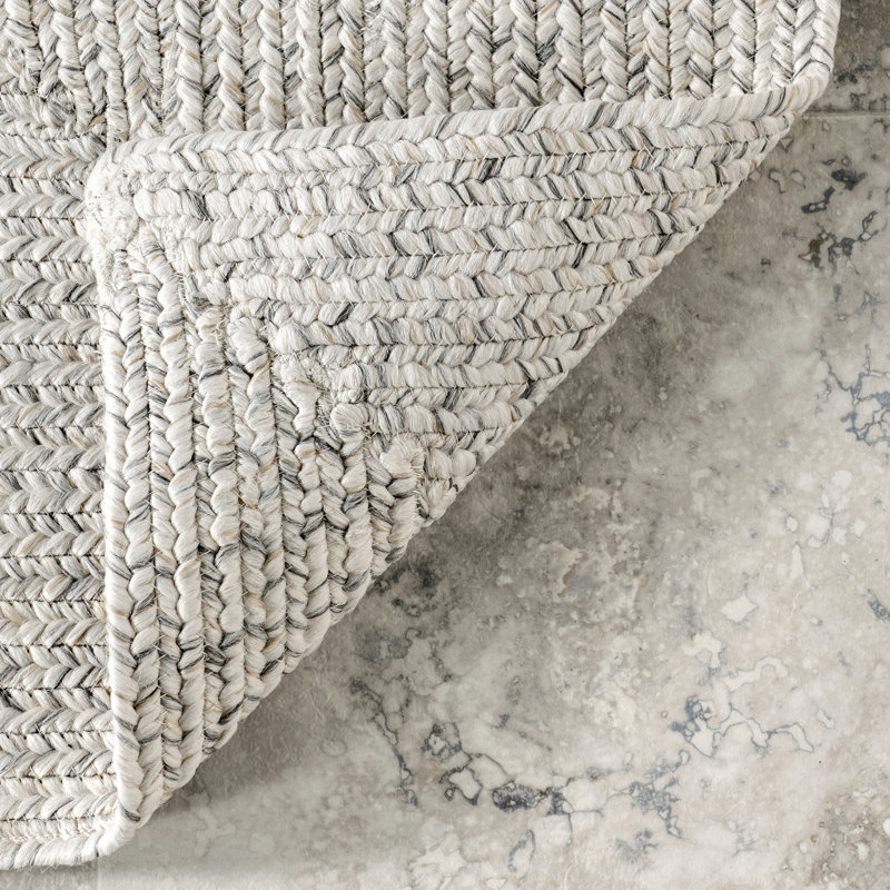 Luchezar Handmade Braided Ivory Indoor/Outdoor Rug, Square 10'