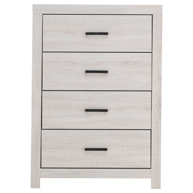 Commode de chambre 4 tiroirs Brantford, Ivoire ivoire