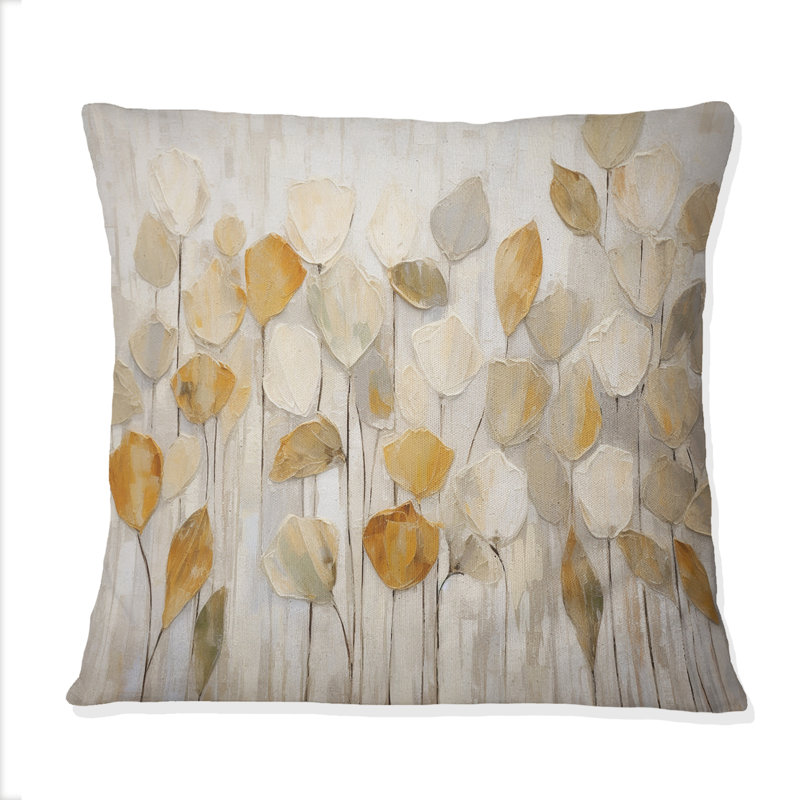 Coussin décoratif imprimé botanique beige II - Abstract Botanicals