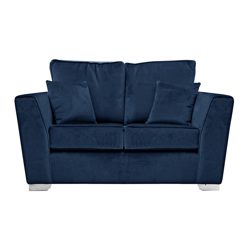 Quade 2 Seater Velvet Sofa, Navy
