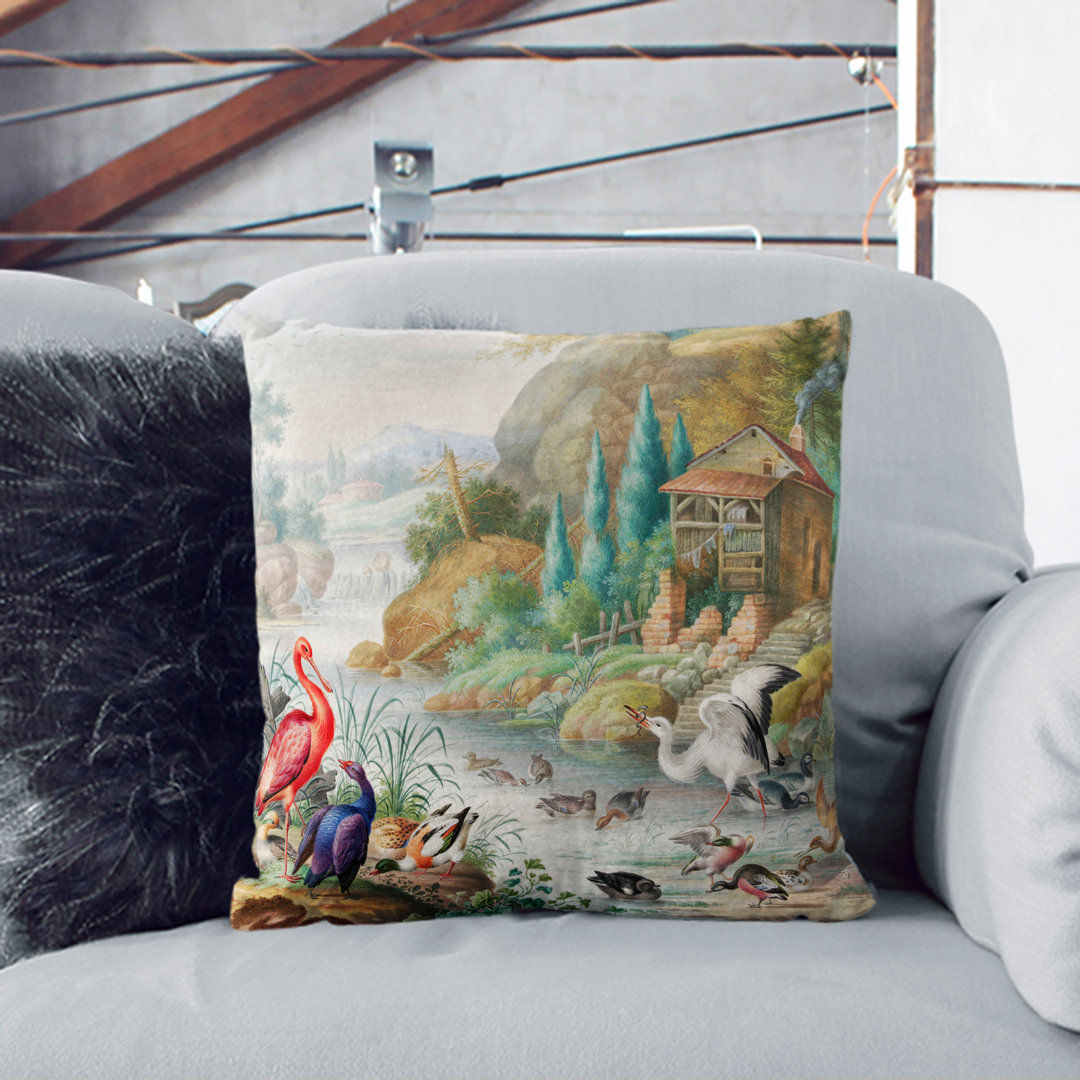 Birds near a Mountain Stream Scatter Cushion