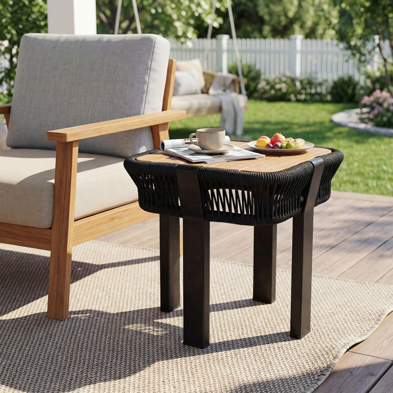 Table de bout d'extérieur en bois d'acacia, capacité de 120 lb