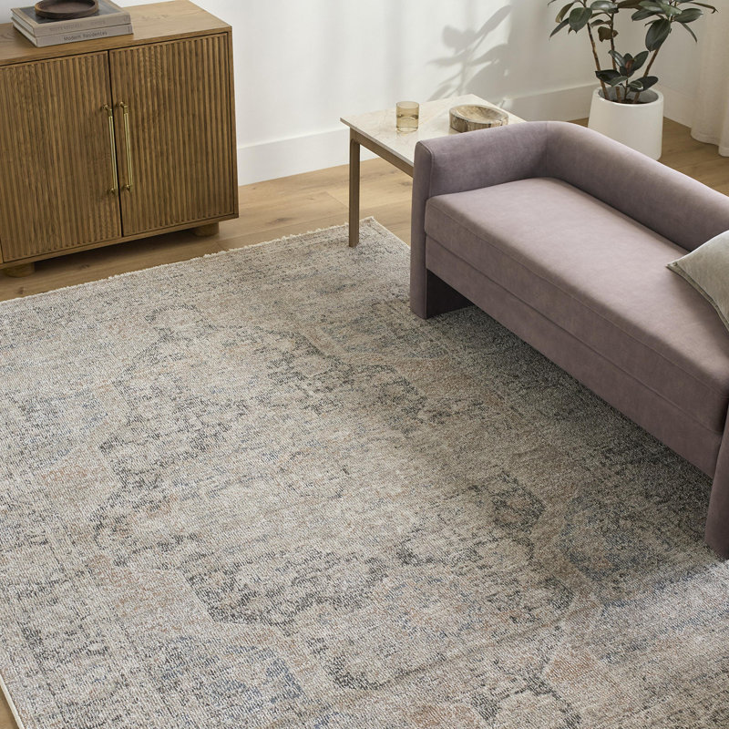 Galey Alix x Livabliss Maria Elena IV-Vintage Brown Blue Beige Traditional Vintage Boho Fringe Living Dining Bedroom Rug