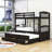 Dormalee Kids Twin Over Twin Bunk Bed with Trundle with Drawers-1931412266
