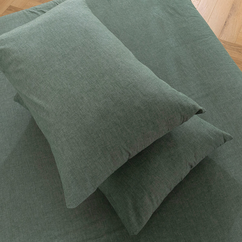 XINMIANFANG 100% Washed Cotton Pillowcases Linen Textured Natural Wrinkle Pillow Shams Set of 2 Comfy Breathable Durable