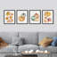 «Autumn Fall Thanksgiving Pumpkin Tree», reproduction de papier encadrée sur papier 4 pièces-97770536-97770539