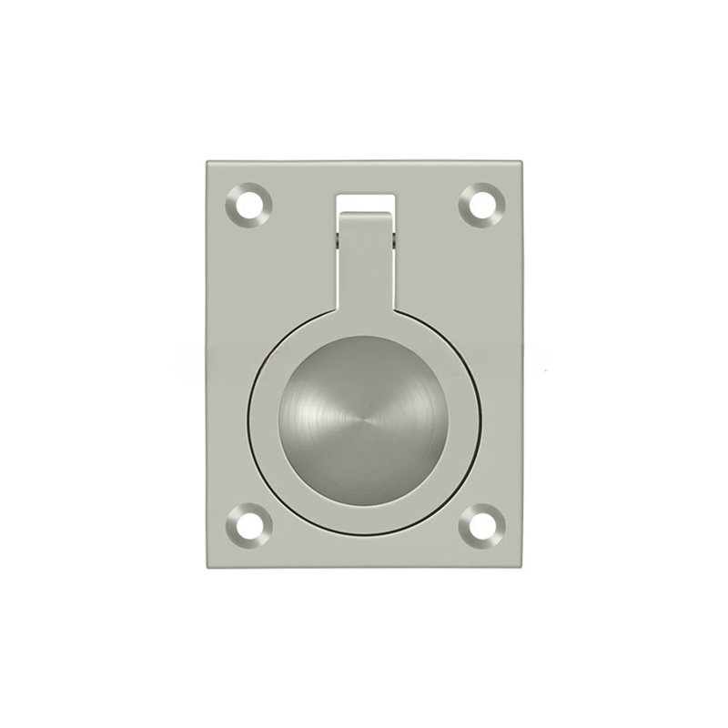 Deltana FRP25CR003 Flush Ring Pull, 2-1/2" x 1-7/8" in PVD Polished Brass, Brushed Nickel