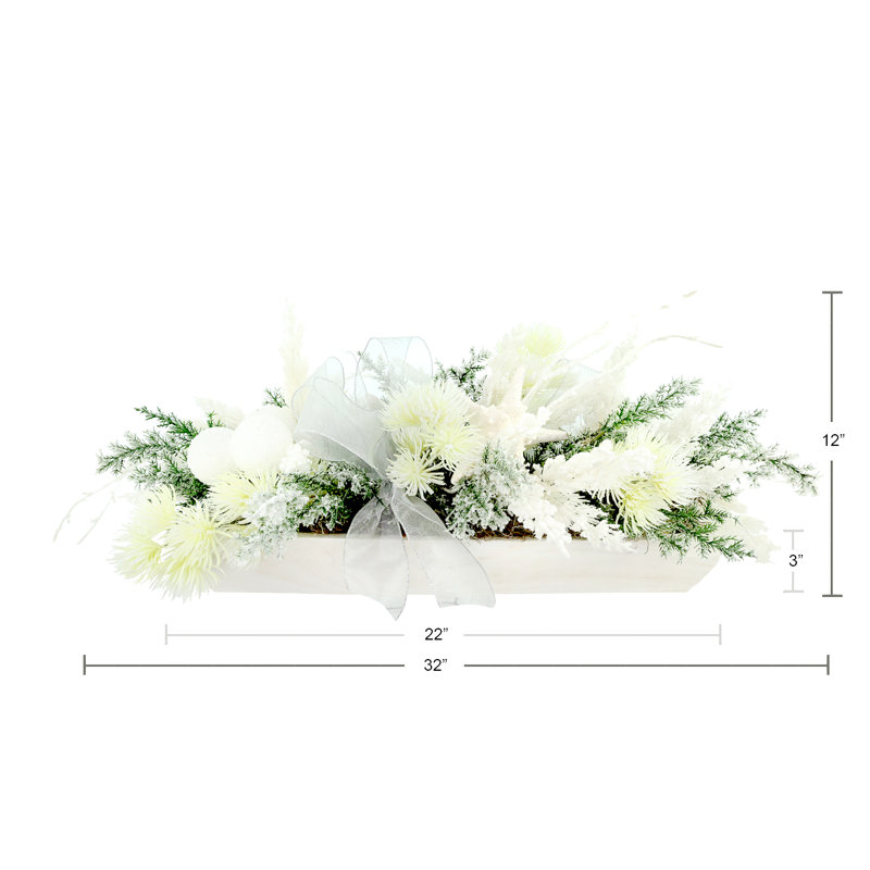 Coastal Holiday Centerpiece with Flocked Cedar, Ornaments and Starfish