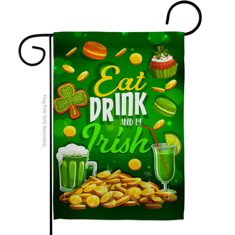 Drapeau de jardin 19 x 13 po Eat Drink Be