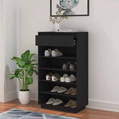 10 Pair Solid Wood Shoe Storage Cabinet