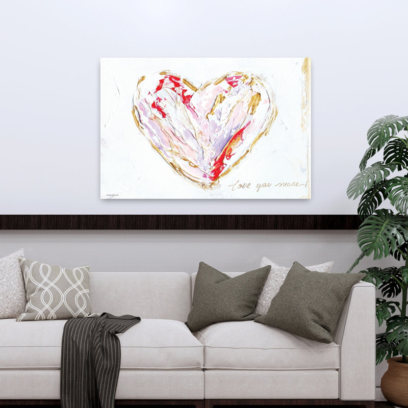 «Love You More Heart I», art contemporain abstrait, H 48 po x l 32 po