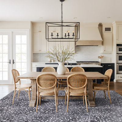 Antelope Print Slate Gray Machine Washable Non-Slip Indoor Area Rug
