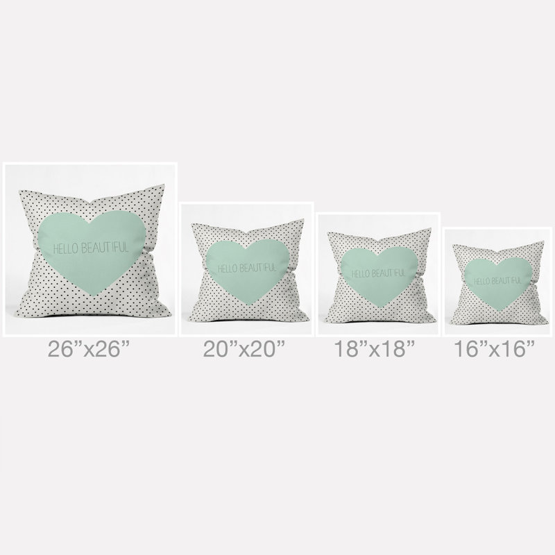 Coussin Hello Hello, 18 po x 18 po