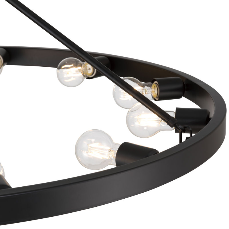 Lustre 12 lumières Castile en noir mat, 12 Lights, 1 étage, Noir mat