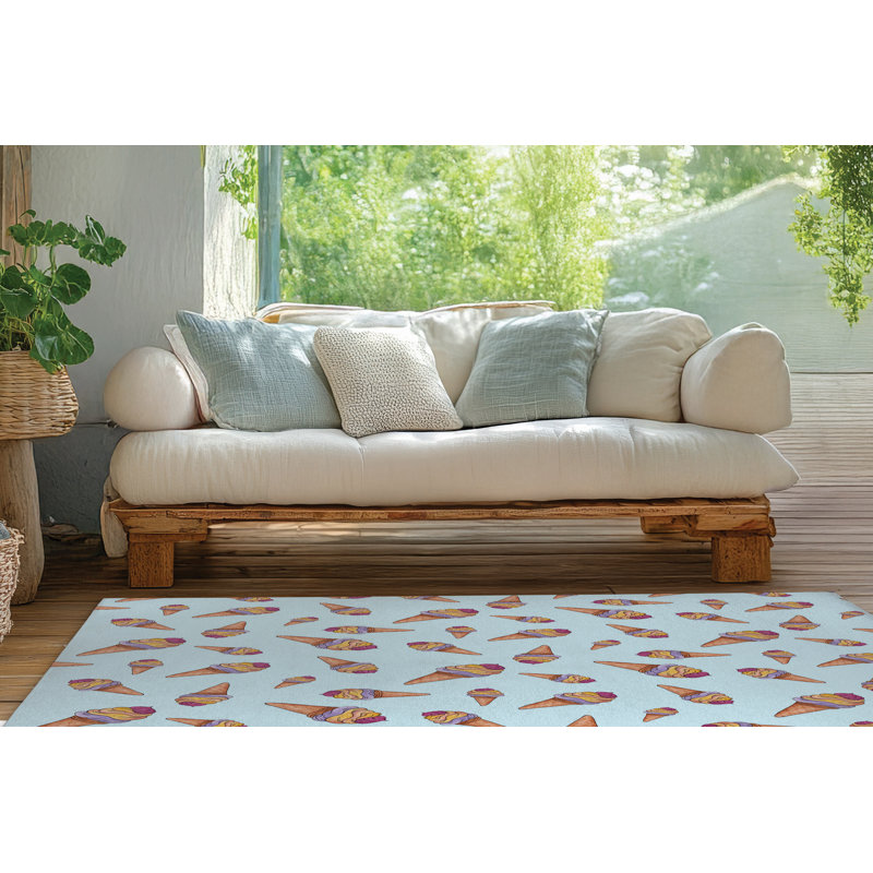 Tapis d'extérieur Summer Ice Cream, Rectangle 8 pi x 10 pi