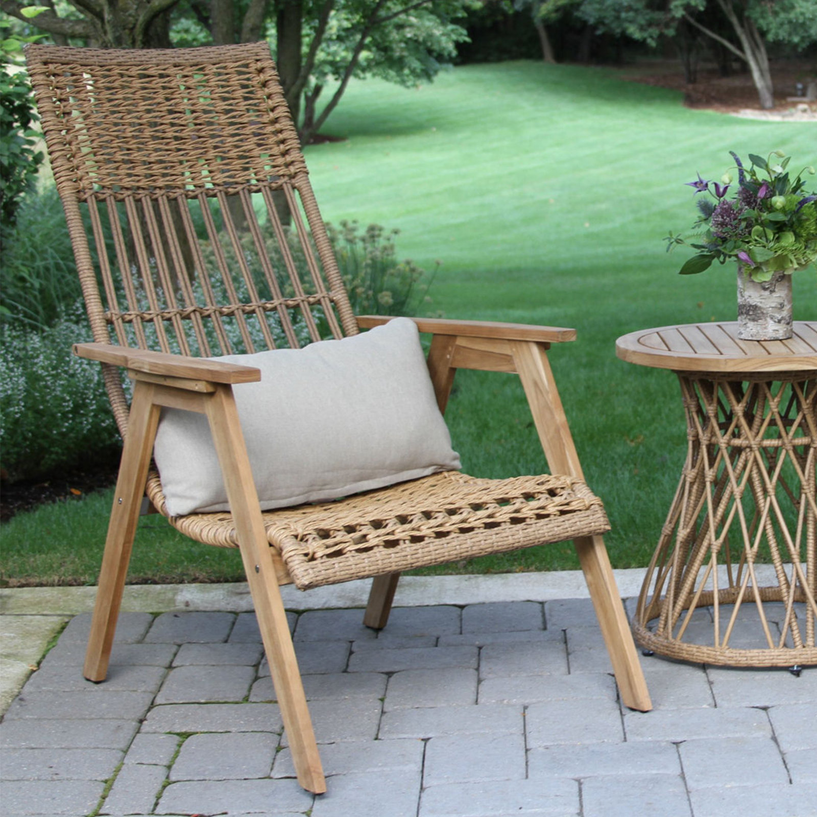 Anyston Patio Chair, Natural Wicker