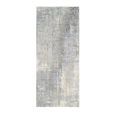 Pravin One-of-a-Kind 10' Runner New Age Runner Area Rug in Gray