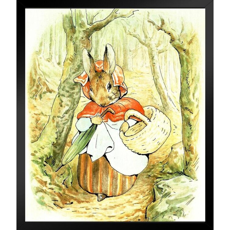 Poster Foundry Beatrix Potter Tale Of Peter Rabbit Mrs Rabbit British Childrens Book Illustrations Black Wood Framed Poster 14X20