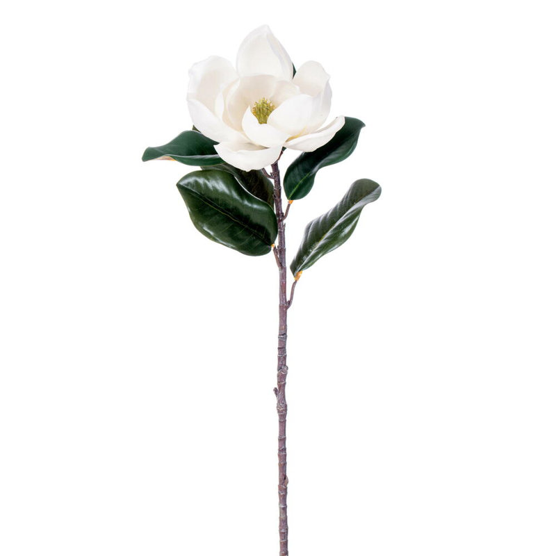 Vickerman 28" Artificial White Magnolia Flower Leaves Spray 2/Bag.