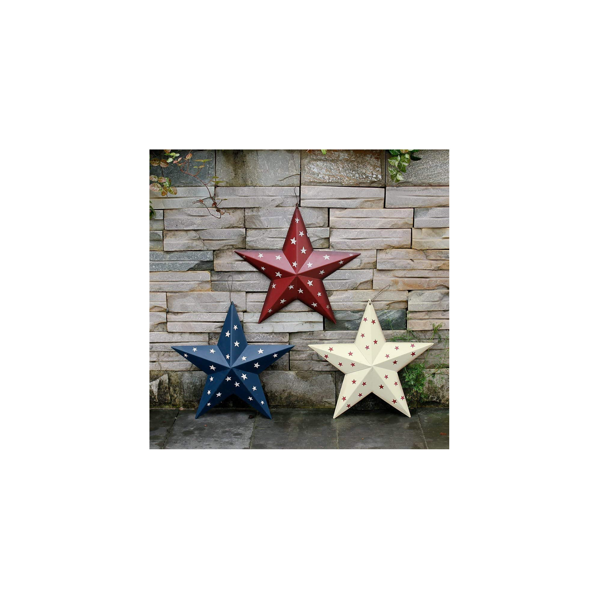 Delfina Americana Patriotic Barn 3D Stars Wall Décor