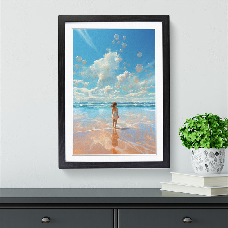Single Picture Frame Print on Wood, 34cm H x 25cm W, Black Framed