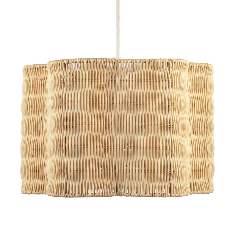 20cm H Rattan Drum Pendant Shade ( No Direct Attachment Method ) in Brown